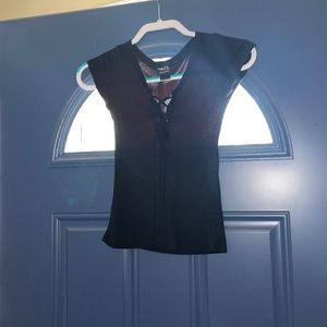 Tie up black tight top for juniors